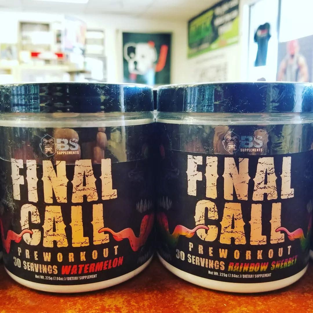 Final Call pre-workout on the shelf